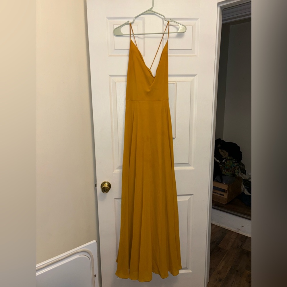 Formal Long Mustard Yellow Dress